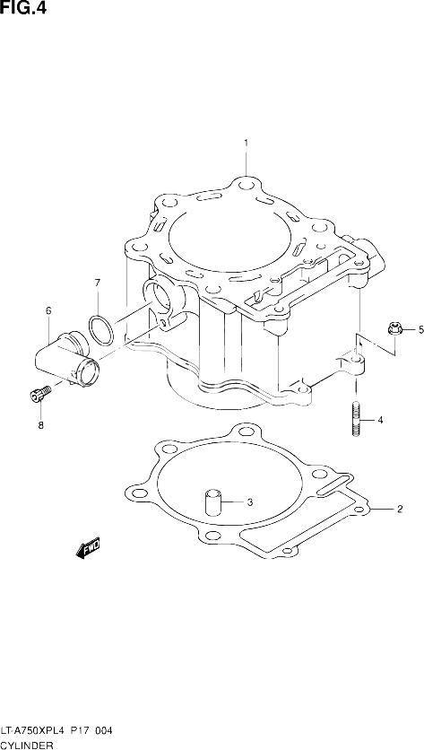 CYLINDRE POUR SUZUKI KINGQUAD 750 2014 POUR SUZUKI KINGQUADLT A750XP L4 LT A750XPZ L4 