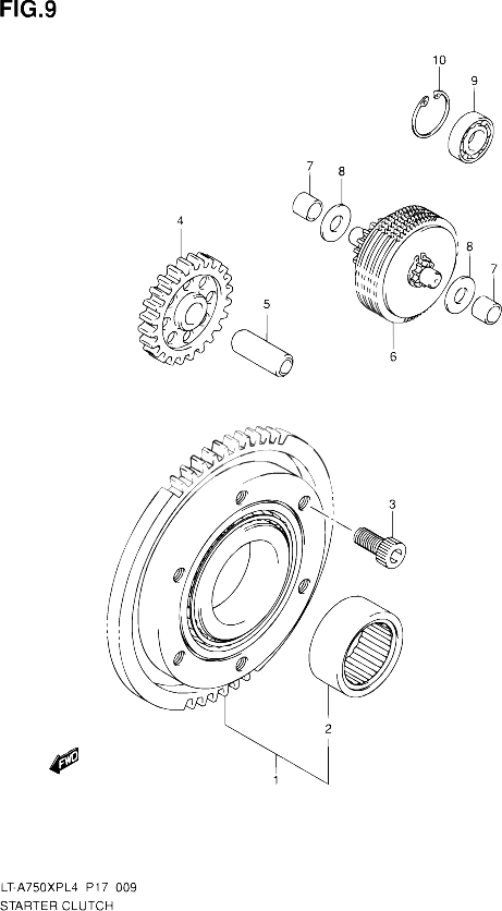 ROUE LIBRE DE DEMARREUR POUR SUZUKI KINGQUAD 750 2014 POUR SUZUKI KINGQUADLT A750XP L4 LT A750XPZ L4 