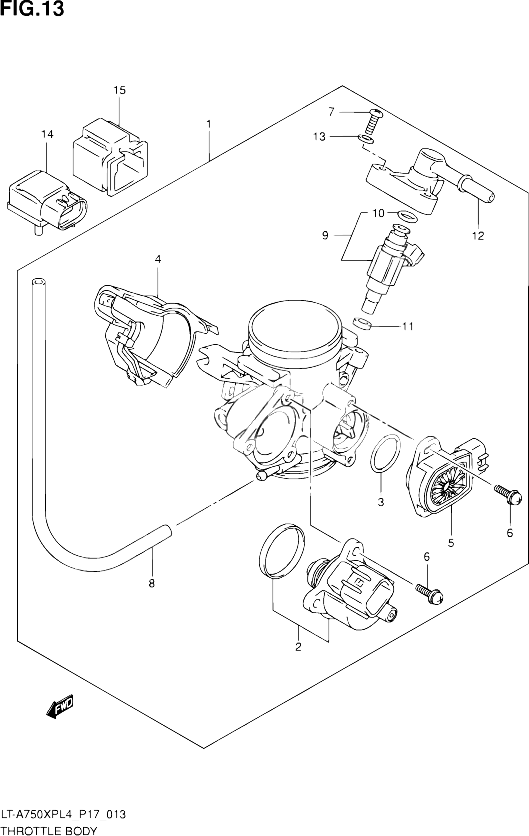 CORPS DE PAPILLON POUR SUZUKI KINGQUAD 750 2014 POUR SUZUKI KINGQUADLT A750XP L4 LT A750XPZ L4 