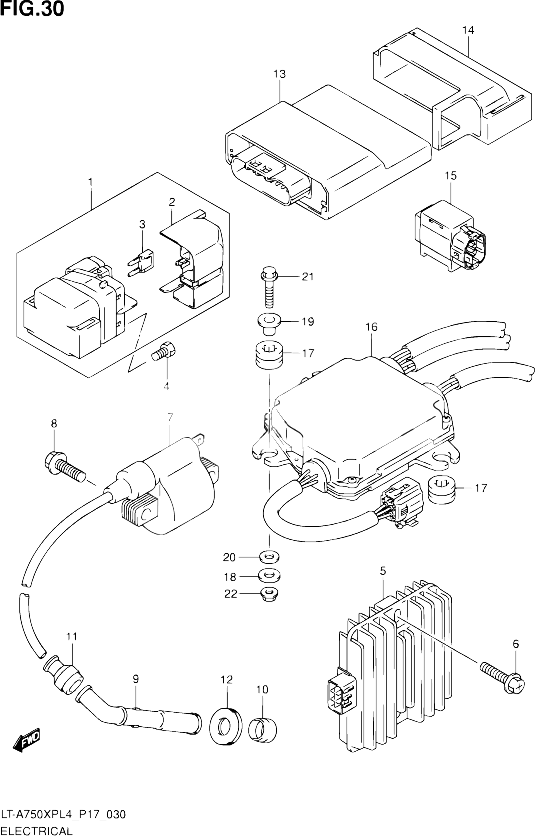 PARTIE ELECTRIQUE POUR SUZUKI KINGQUAD 750 2014 POUR SUZUKI KINGQUADLT A750XP L4 LT A750XPZ L4 
