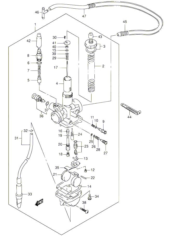 CARBURATEUR POUR SUZUKI OZARK 160 2003 POUR SUZUKI OZARKLT F160 K3 