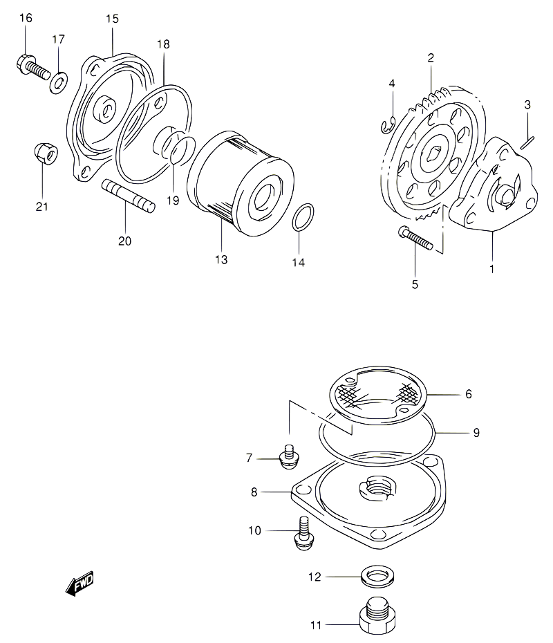 POMPE A HUILE POMPE A ESSENCE POUR SUZUKI OZARK 160 2003 POUR SUZUKI OZARKLT F160 K3 