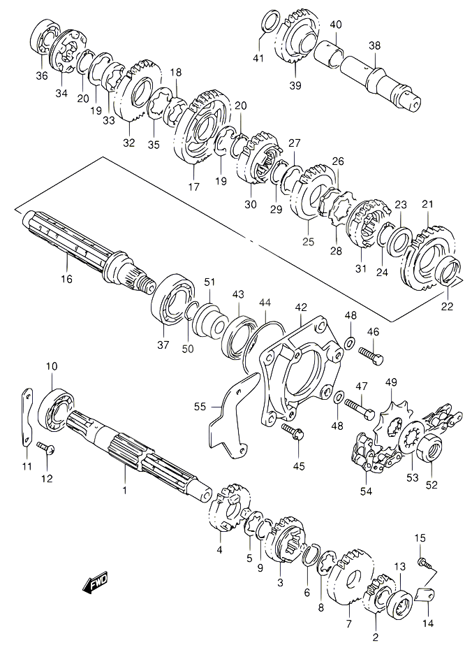 TRANSMISSION POUR SUZUKI OZARK 160 2003 POUR SUZUKI OZARKLT F160 K3 