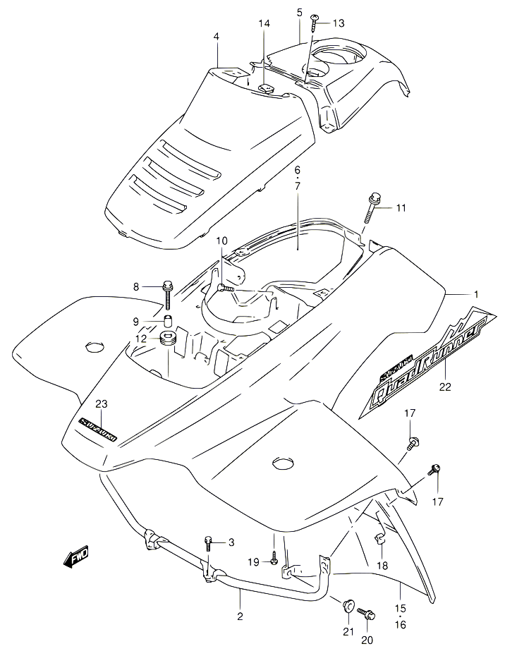 GARDE BOUE AVANT POUR SUZUKI OZARK 160 2003 POUR SUZUKI OZARKLT F160 K3 