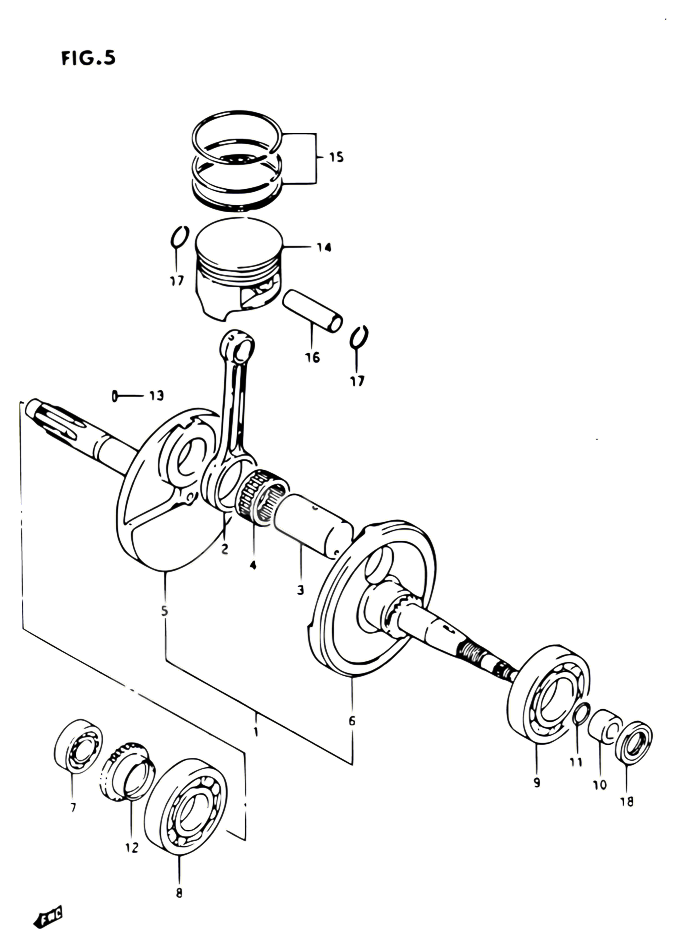 VILEBREQUIN POUR SUZUKI OZARK 230 1987 POUR SUZUKI OZARKLT F230 