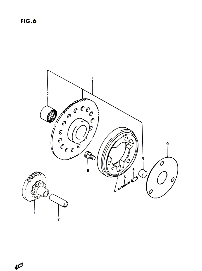 ROUE LIBRE DE DEMARREUR POUR SUZUKI OZARK 230 1987 POUR SUZUKI OZARKLT F230 