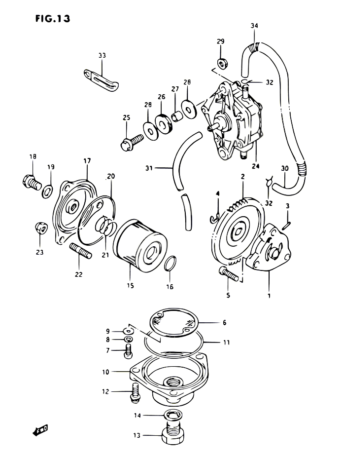 POMPE A HUILE POMPE A ESSENCE POUR SUZUKI OZARK 230 1987 POUR SUZUKI OZARKLT F230 