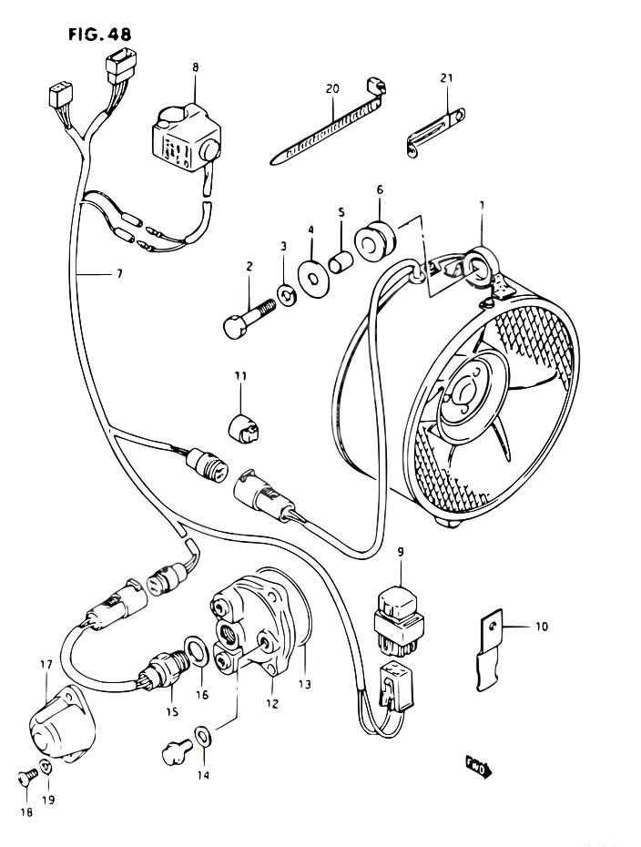 VENTILATEUR DE REFROIDISSEMENT POUR SUZUKI OZARK 230 1987 POUR SUZUKI OZARKLT F230 
