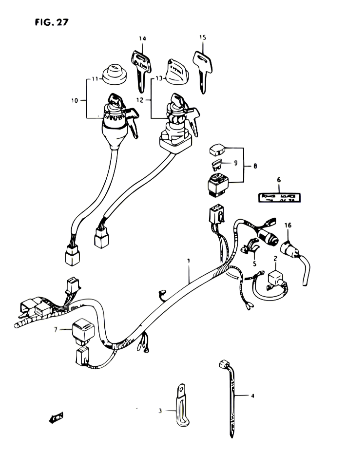 FAISCEAU ELECTRIQUE POUR SUZUKI OZARK 230 1987 POUR SUZUKI OZARKLT F230 