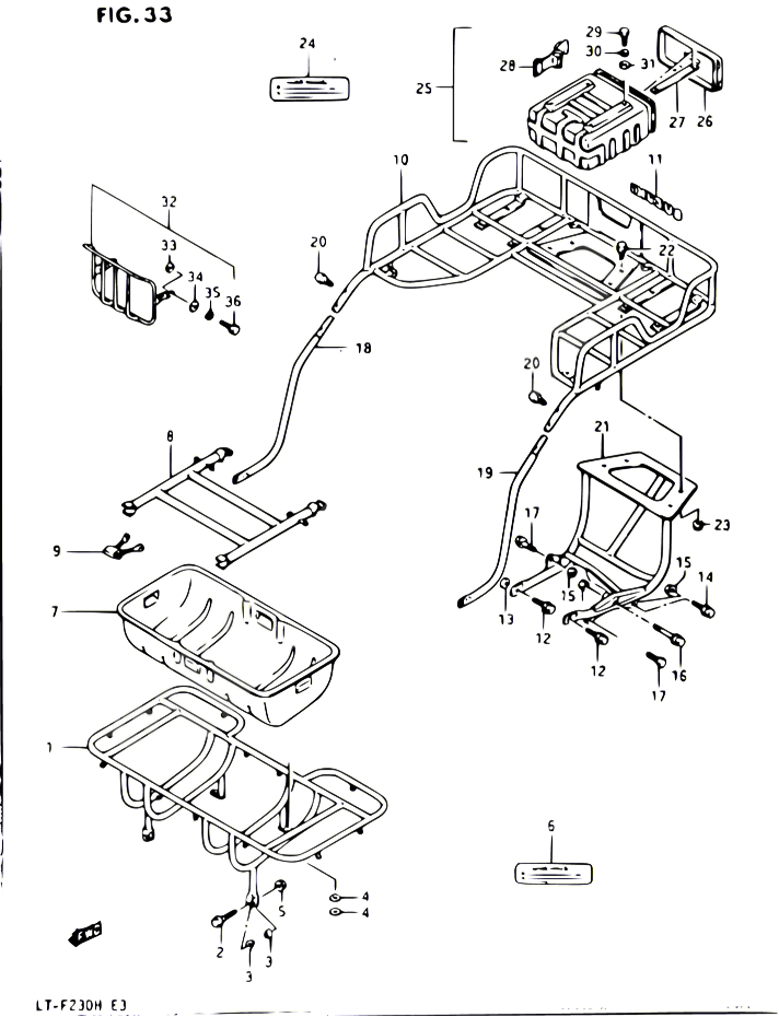 PORTE PAQUET POUR SUZUKI OZARK 230 1987 POUR SUZUKI OZARKLT F230 
