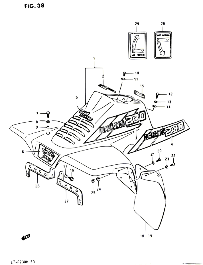 GARDE BOUE AVANT POUR SUZUKI OZARK 230 1987 POUR SUZUKI OZARKLT F230 