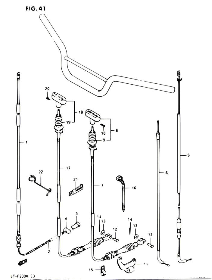 CABLES POUR SUZUKI OZARK 230 1987 POUR SUZUKI OZARKLT F230 