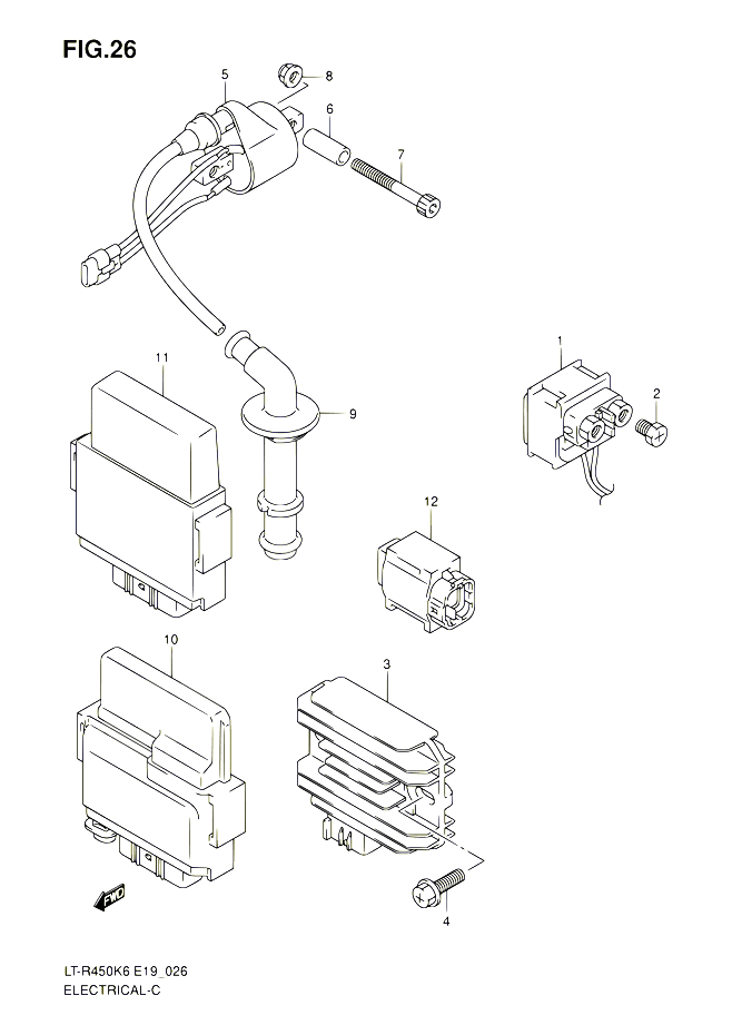 PARTIE ELECTRIQUE POUR SUZUKI QUADRACER 450 2010 POUR SUZUKI QUADRACERLT R450 L0  LT R450Z L0 