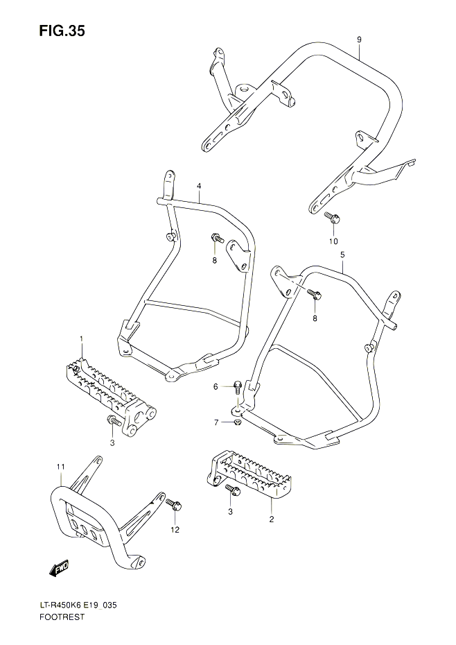 REPOSE PIED POUR SUZUKI QUADRACER 450 2010 POUR SUZUKI QUADRACERLT R450 L0 LT R450Z L0 