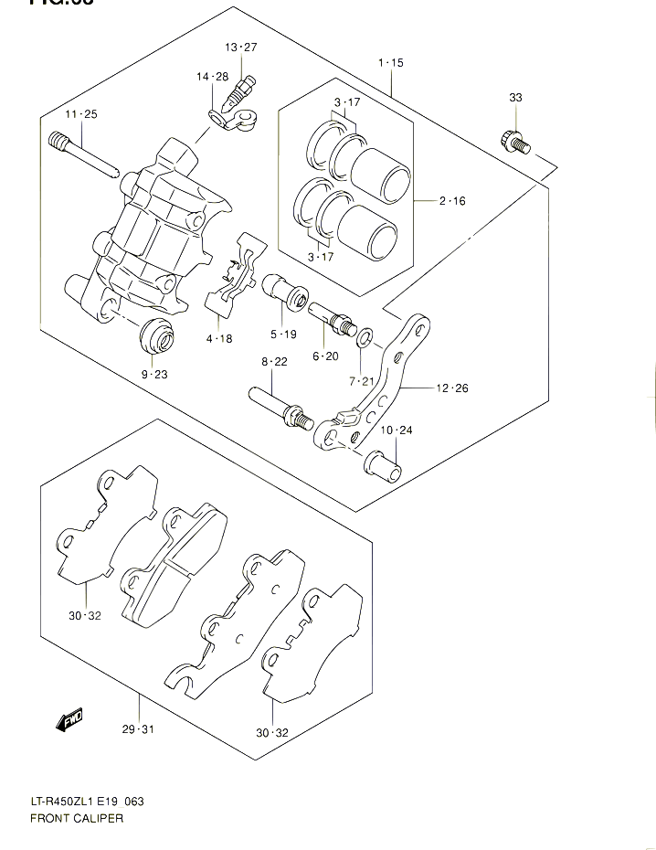 ETRIER DE FREIN AVANT POUR SUZUKI QUADRACER 450 2011 POUR SUZUKI QUADRACERLT R450 L1 LT R450Z L1 