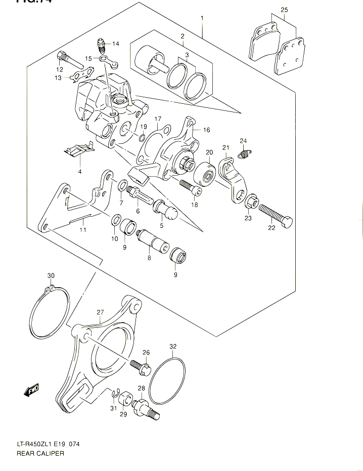 ETRIER DE FREIN ARRIERE POUR SUZUKI QUADRACER 450 2011 POUR SUZUKI QUADRACERLT R450 L1 LT R450Z L1 
