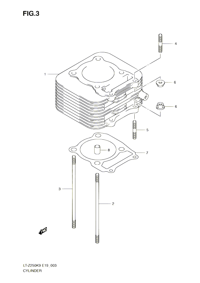 CYLINDRE POUR SUZUKI QUADSPORT 250 2010 POUR SUZUKI QUADSPORTLT Z250 L0 LT Z250Z L0 