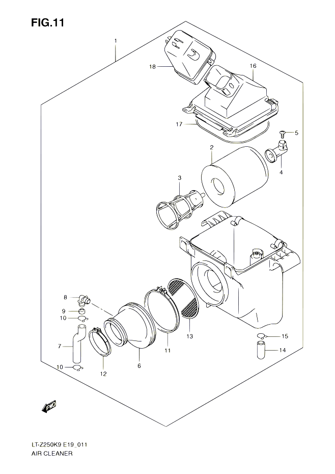 FILTRE A AIR POUR SUZUKI QUADSPORT 250 2010 POUR SUZUKI QUADSPORTLT Z250 L0  LT Z250Z L0 