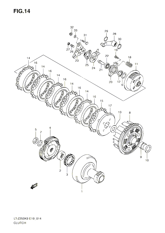 EMBRAYAGE POUR SUZUKI QUADSPORT 250 2010 POUR SUZUKI QUADSPORTLT Z250 L0  LT Z250Z L0 