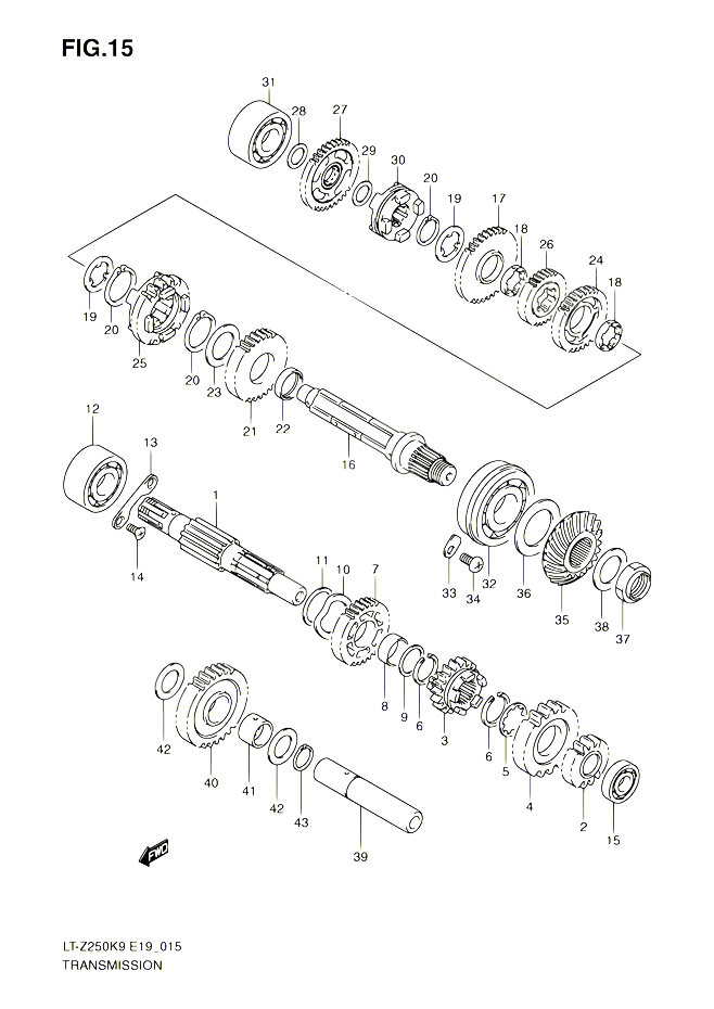 TRANSMISSION POUR SUZUKI QUADSPORT 250 2010 POUR SUZUKI QUADSPORTLT Z250 L0 LT Z250Z L0 