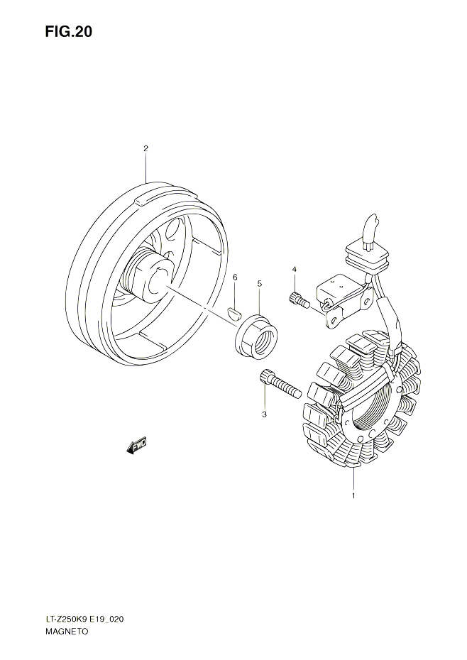 ALLUMAGE ROTOR STATOR POUR SUZUKI QUADSPORT 250 2010 POUR SUZUKI QUADSPORTLT Z250 L0 LT Z250Z L0 