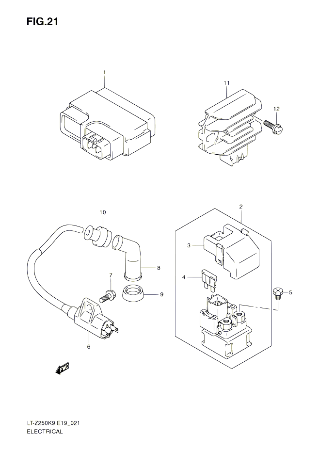 PARTIE ELECTRIQUE POUR SUZUKI QUADSPORT 250 2010 POUR SUZUKI QUADSPORTLT Z250 L0 LT Z250Z L0 