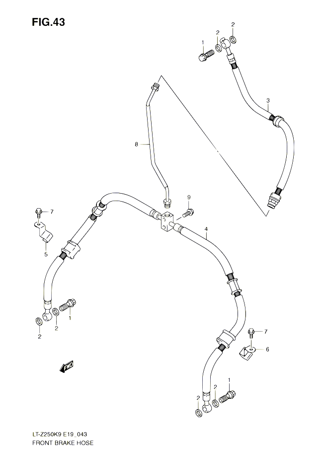 DURITE DE FREIN AVANT POUR SUZUKI QUADSPORT 250 2010 POUR SUZUKI QUADSPORTLT Z250 L0 LT Z250Z L0 