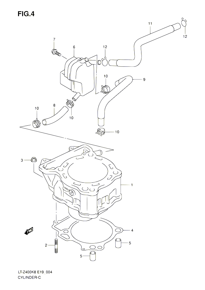 CYLINDRE POUR SUZUKI QUADSPORT 400 2008 POUR QUADSPORT 400Z LT Z400 K8 LT Z400Z K8 