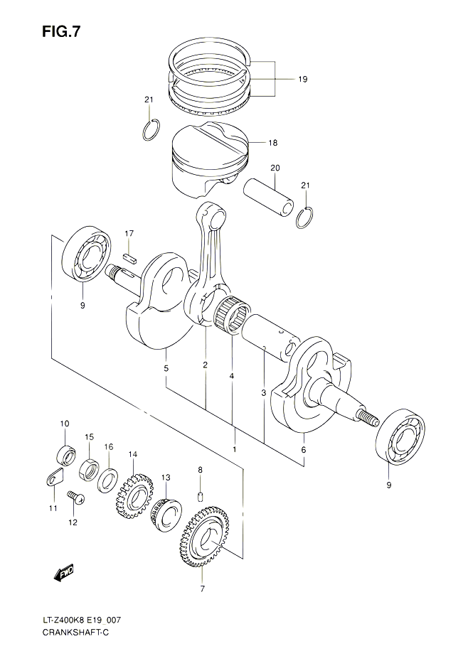VILEBREQUIN POUR SUZUKI QUADSPORT 400 2008 POUR QUADSPORT 400Z LT Z400 K8 LT Z400Z K8 