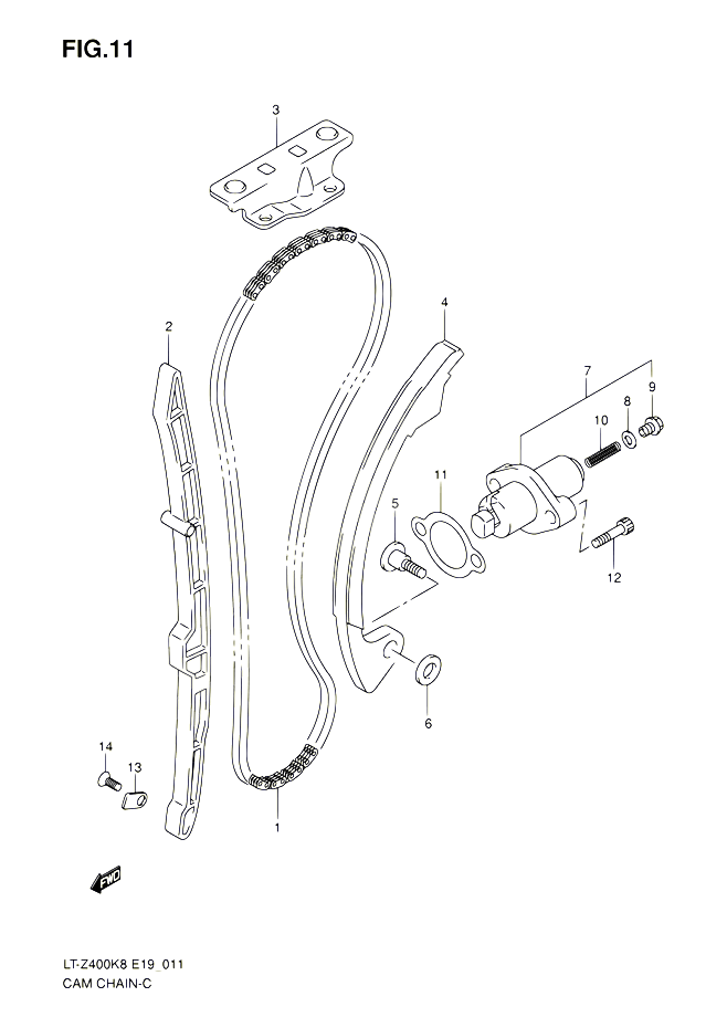 DISTRIBUTION POUR SUZUKI QUADSPORT 400 2008 POUR QUADSPORT 400Z LT Z400 K8  LT Z400Z K8 