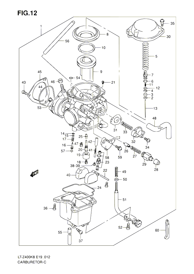 CARBURATEUR POUR SUZUKI QUADSPORT 400 2008 POUR QUADSPORT 400Z LT Z400 K8 LT Z400Z K8 