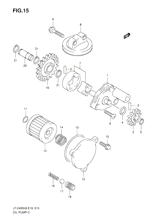POMPE A HUILE POUR SUZUKI QUADSPORT 400 2008 POUR QUADSPORT 400Z LT Z400 K8 LT Z400Z K8 