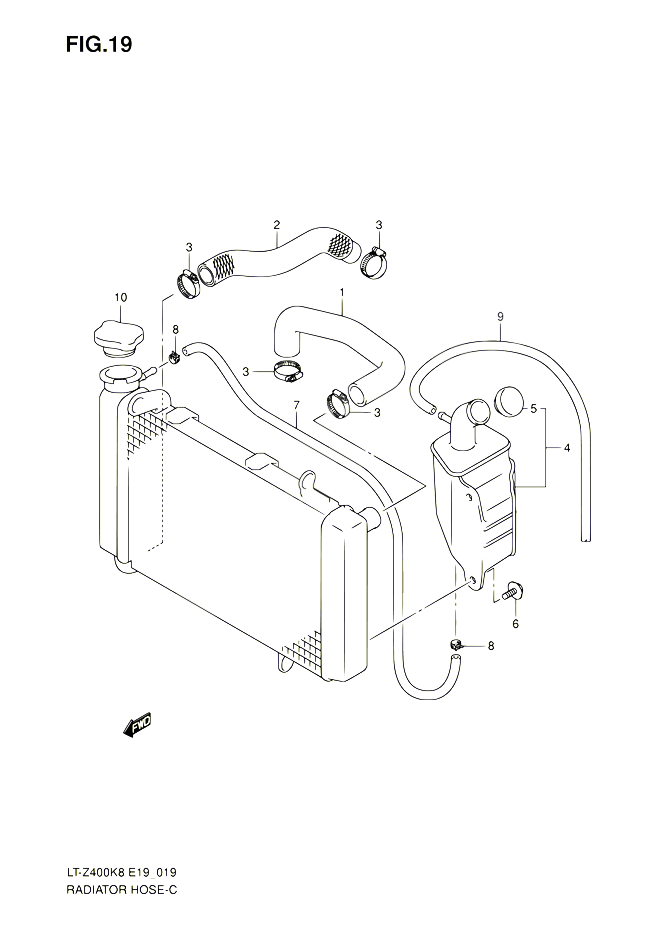 DURITE DE RADIATEUR POUR SUZUKI QUADSPORT 400 2008 POUR QUADSPORT 400Z LT Z400 K8 LT Z400Z K8 