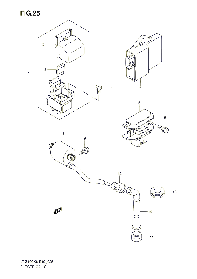 PARTIE ELECTRIQUE POUR SUZUKI QUADSPORT 400 2008 POUR QUADSPORT 400Z LT Z400 K8 LT Z400Z K8 