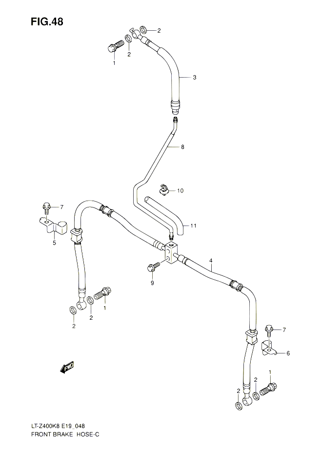 DURITE DE FREIN AVANT POUR SUZUKI QUADSPORT 400 2008 POUR QUADSPORT 400Z LT Z400 K8 LT Z400Z K8 