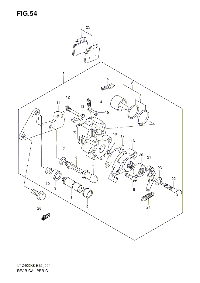 ETRIER DE FREIN ARRIERE POUR SUZUKI QUADSPORT 400 2008 POUR QUADSPORT 400Z LT Z400 K8 LT Z400Z K8 