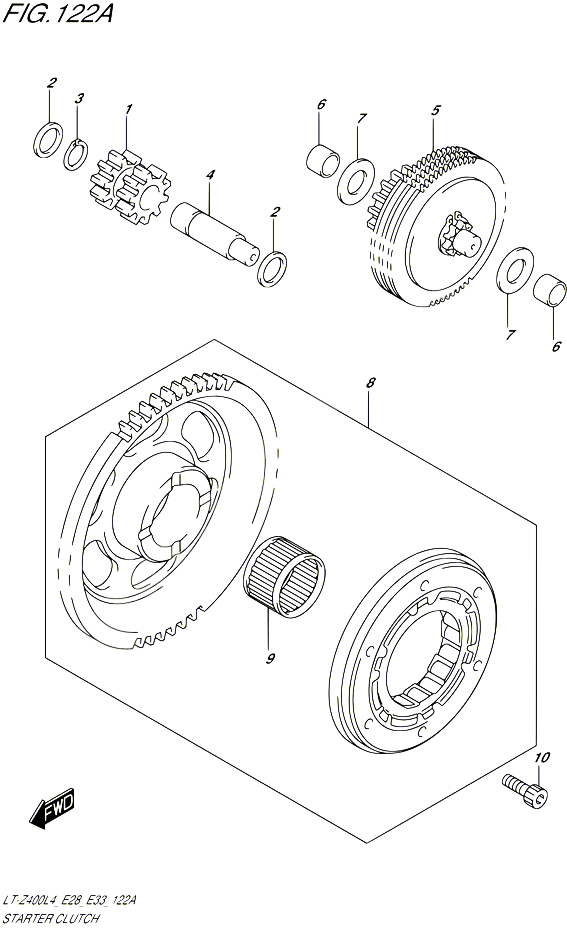 ROUE LIBRE DE DEMARREUR POUR SUZUKI QUADSPORT 400 2014 POUR QUADSPORT Z400 LT Z400 L4 