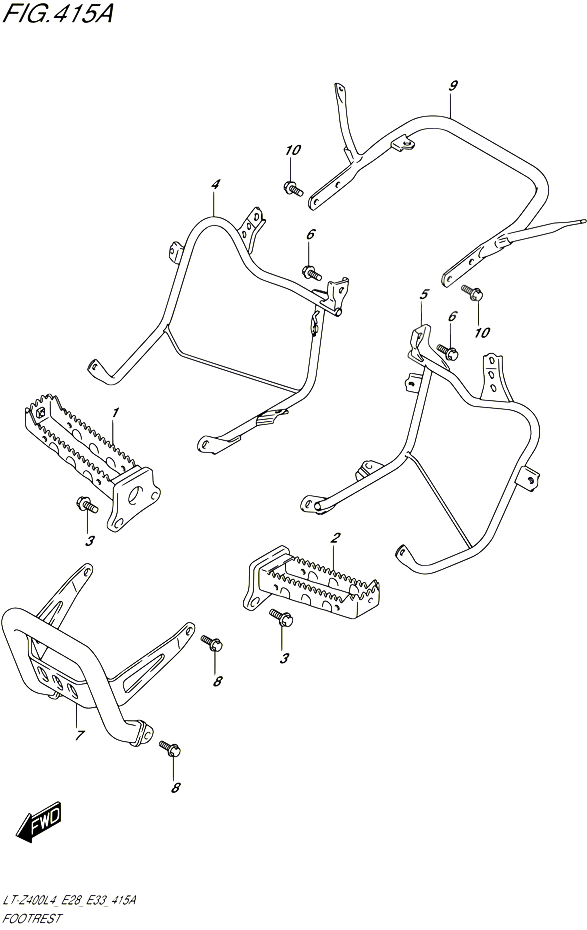 REPOSE PIED POUR SUZUKI QUADSPORT 400 2014 POUR QUADSPORT Z400 LT Z400 L4 