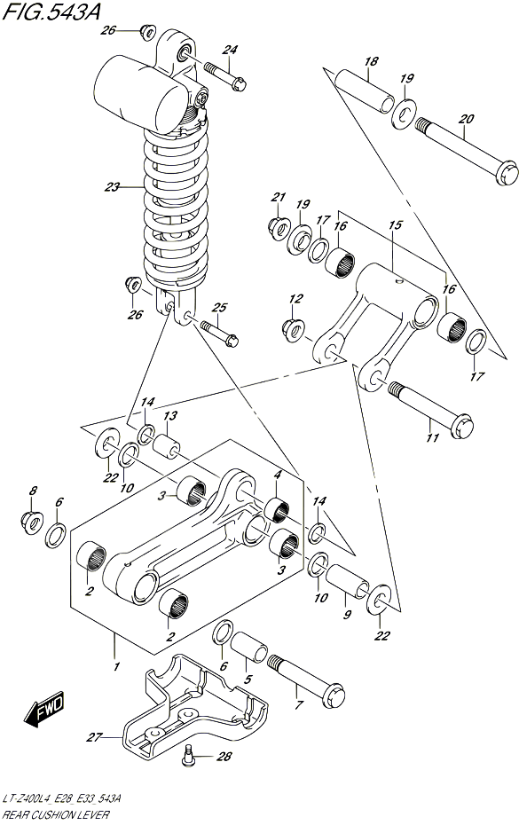 BIELLETTE DAMORTISSEUR LT Z400L4 E28 POUR SUZUKI QUADSPORT 400 2014 POUR QUADSPORT Z400 LT Z400 L4 