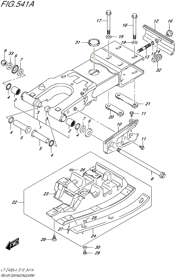 BRAS OSCILLANT ARRIERE POUR SUZUKI QUADSPORT 400 2014 POUR QUADSPORT Z400 LT Z400 L4 