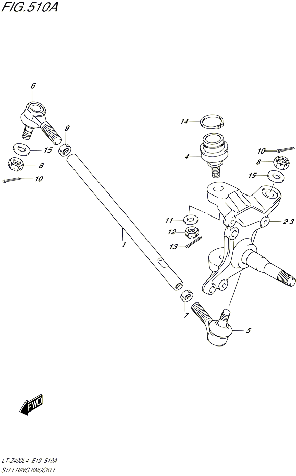 BIELLETTE DE DIRECTION MOYEU POUR SUZUKI QUADSPORT 400 2014 POUR QUADSPORT Z400 LT Z400 L4 