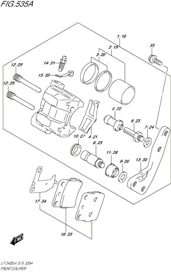 ETRIER DE FREIN AVANT POUR SUZUKI QUADSPORT 400 2014 POUR QUADSPORT Z400 LT Z400 L4 