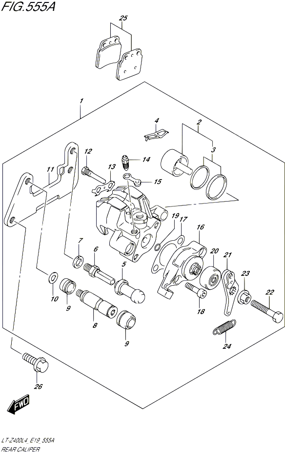 ETRIER DE FREIN ARRIERE POUR SUZUKI QUADSPORT 400 2014 POUR QUADSPORT Z400 LT Z400 L4 