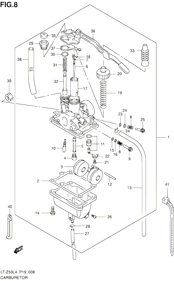 CARBURATEUR POUR SUZUKI QUADSPORT 50 2014 POUR SUZUKI QUADSPORTLT Z50 L4 