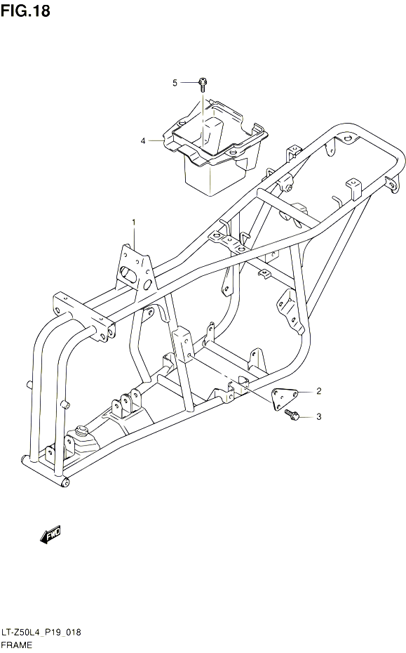 CADRE POUR SUZUKI QUADSPORT 50 2014 POUR SUZUKI QUADSPORTLT Z50 L4 