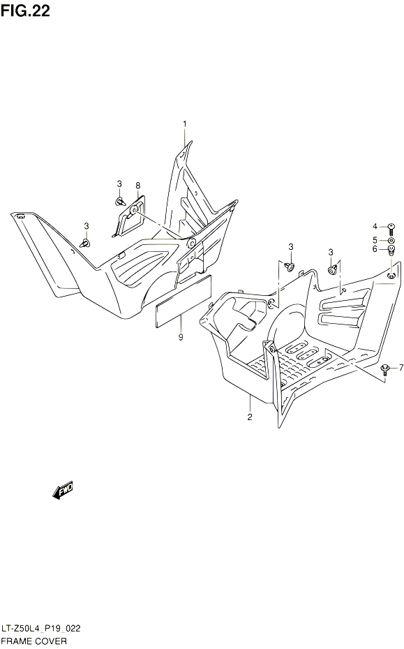 CARENAGES ARRIERE POUR SUZUKI QUADSPORT 50 2014 POUR SUZUKI QUADSPORTLT Z50 L4 