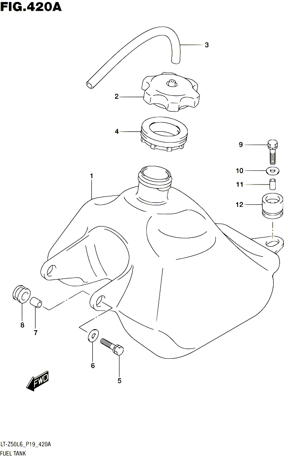 RESERVOIR DESSENCE POUR SUZUKI QUADSPORT 50 2016 POUR SUZUKI QUADSPORTLT Z50 L6 