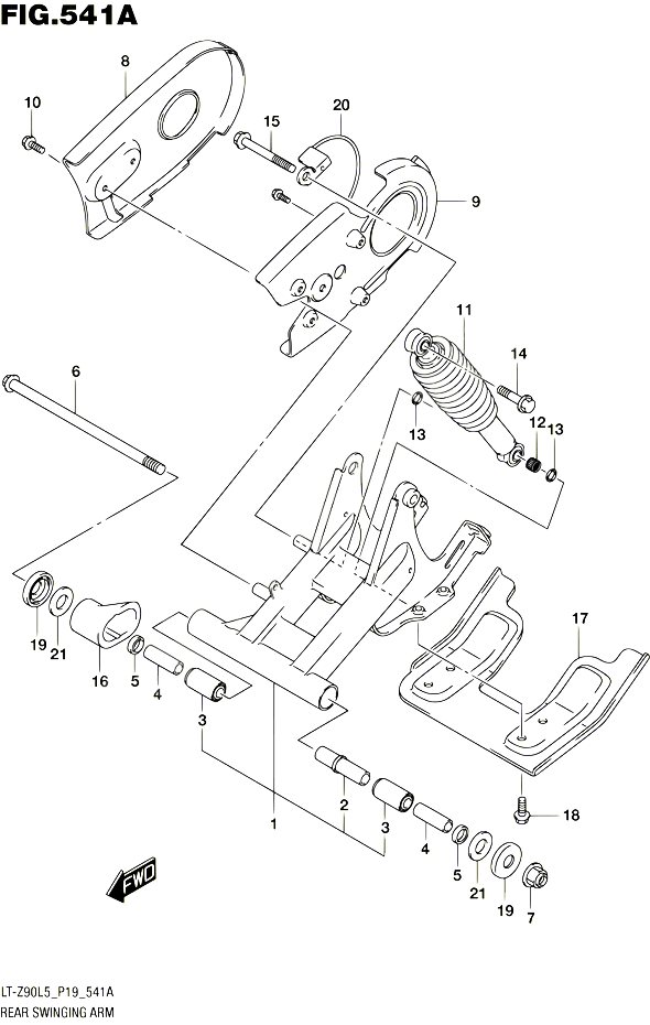BRAS OSCILLANT ARRIERE POUR SUZUKI QUADSPORT 90 2015 POUR SUZUKI QUADSPORTLT Z90 L5 