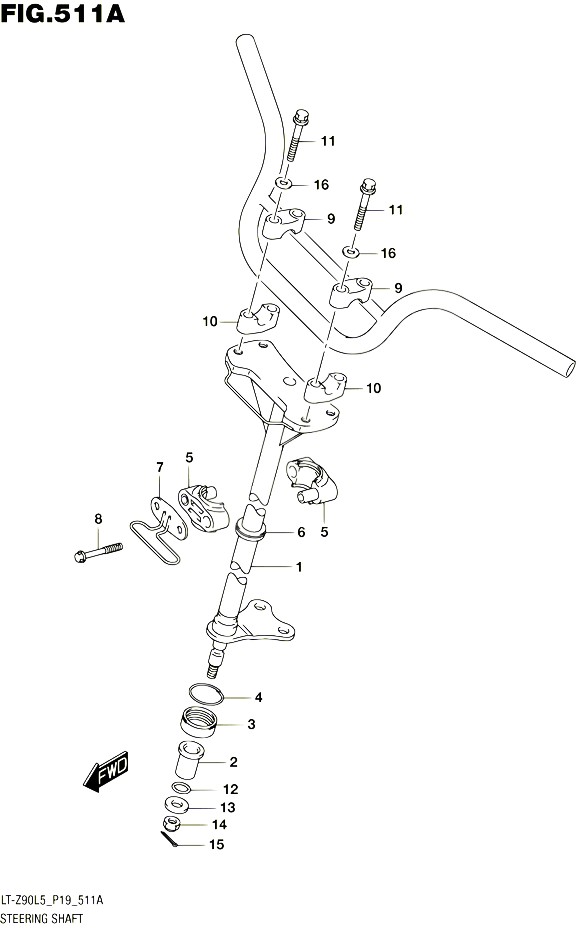 COLONNE DE DIRECTION POUR SUZUKI QUADSPORT 90 2015 POUR SUZUKI QUADSPORTLT Z90 L5 