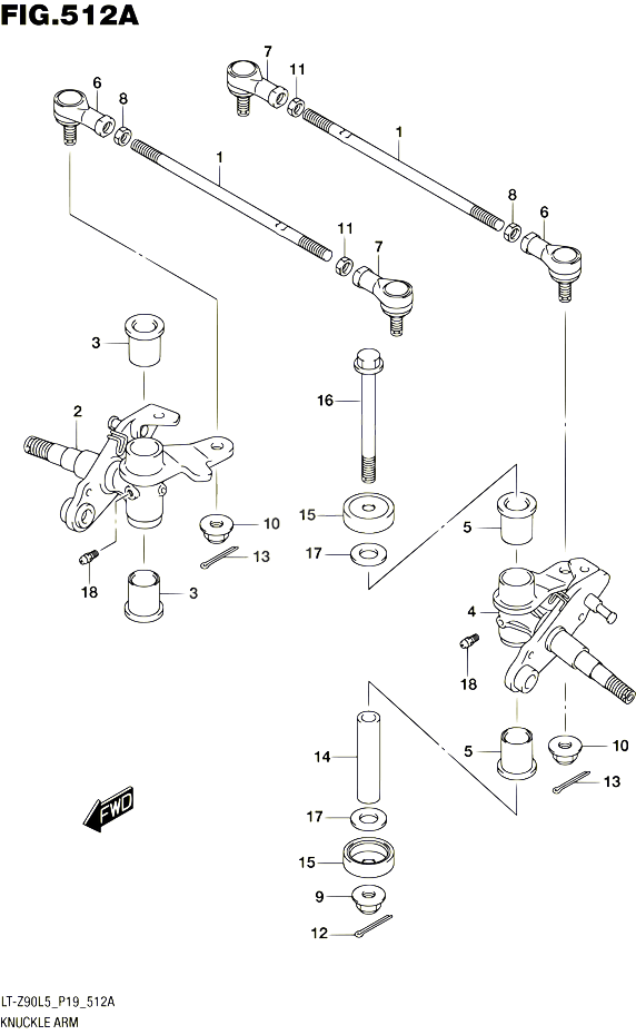 BIELLETTE DE DIRECTION MOYEU POUR SUZUKI QUADSPORT 90 2015 POUR SUZUKI QUADSPORTLT Z90 L5 